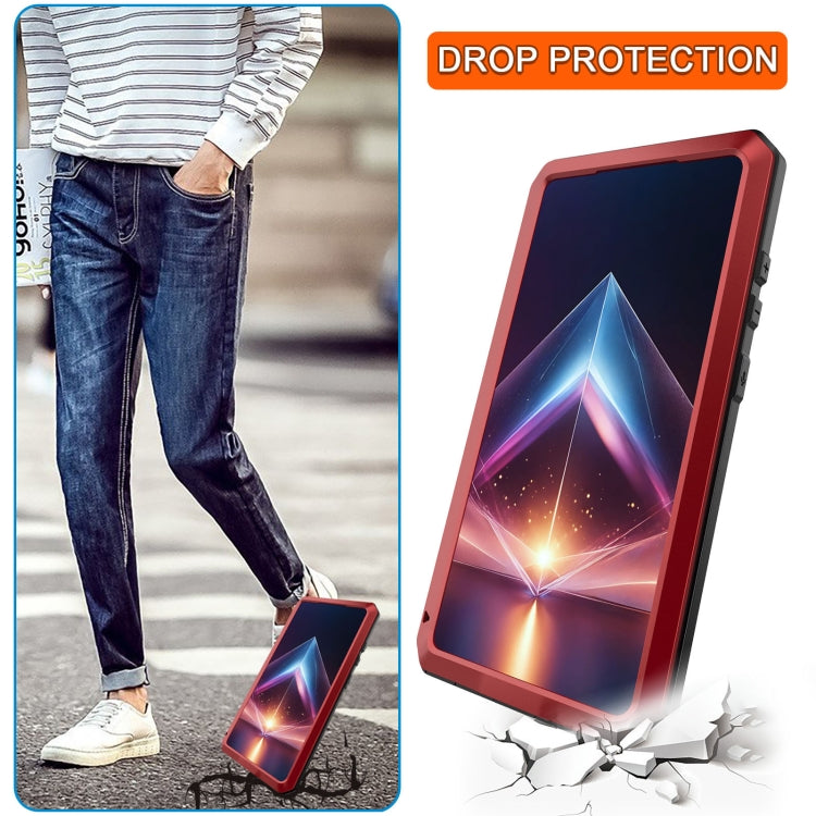 For Samsung Galaxy S24 Ultra 5G Shockproof Life Waterproof Silicone + Zinc Alloy Phone Case(Red) - Galaxy S24 Ultra 5G Cases by buy2fix | Online Shopping UK | buy2fix