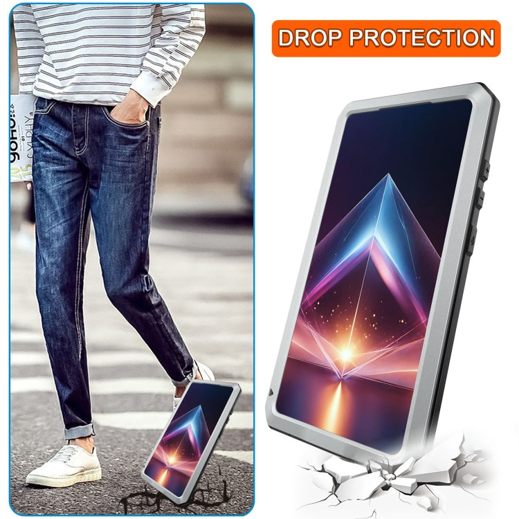 For Samsung Galaxy S24 Ultra 5G Shockproof Life Waterproof Silicone + Zinc Alloy Phone Case(Silver) - Galaxy S24 Ultra 5G Cases by buy2fix | Online Shopping UK | buy2fix