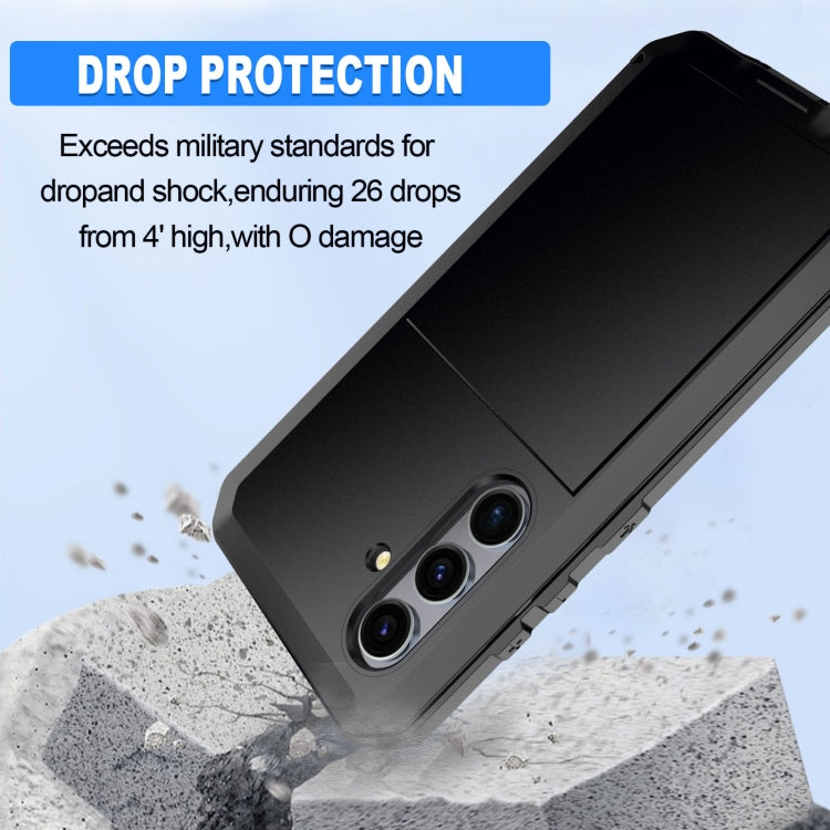 For Samsung Galaxy S24+ 5G Shockproof Life Waterproof Silicone + Zinc Alloy Phone Case(Black) - Galaxy S24+ 5G Cases by buy2fix | Online Shopping UK | buy2fix