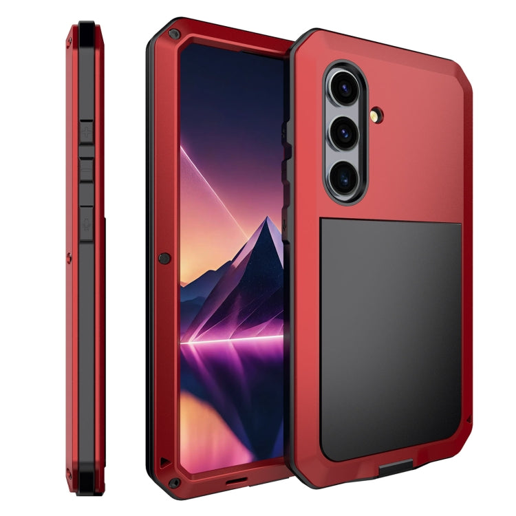 For Samsung Galaxy S24+ 5G Shockproof Life Waterproof Silicone + Zinc Alloy Phone Case(Red) - Galaxy S24+ 5G Cases by buy2fix | Online Shopping UK | buy2fix