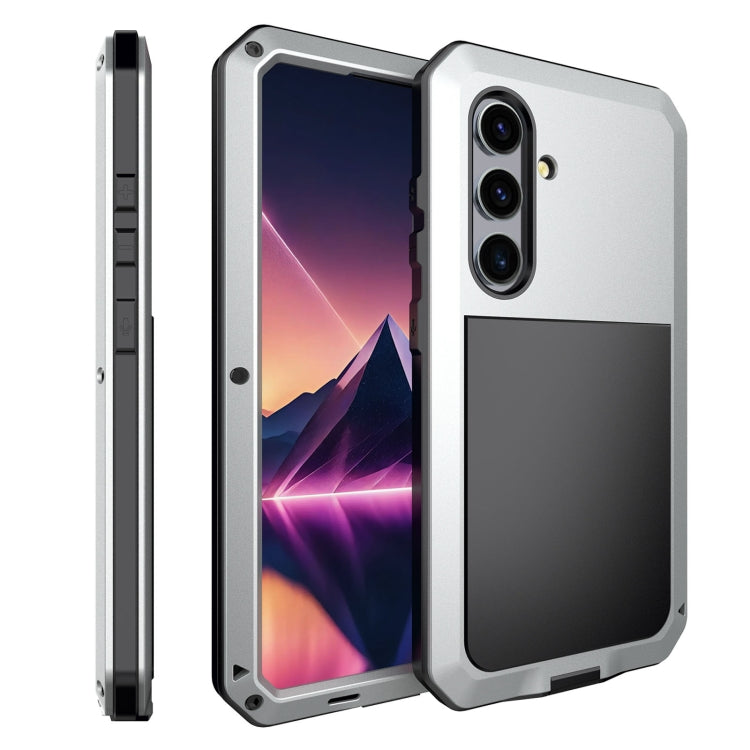 For Samsung Galaxy S24 5G Shockproof Life Waterproof Silicone + Zinc Alloy Phone Case(Silver) - Galaxy S24 5G Cases by buy2fix | Online Shopping UK | buy2fix