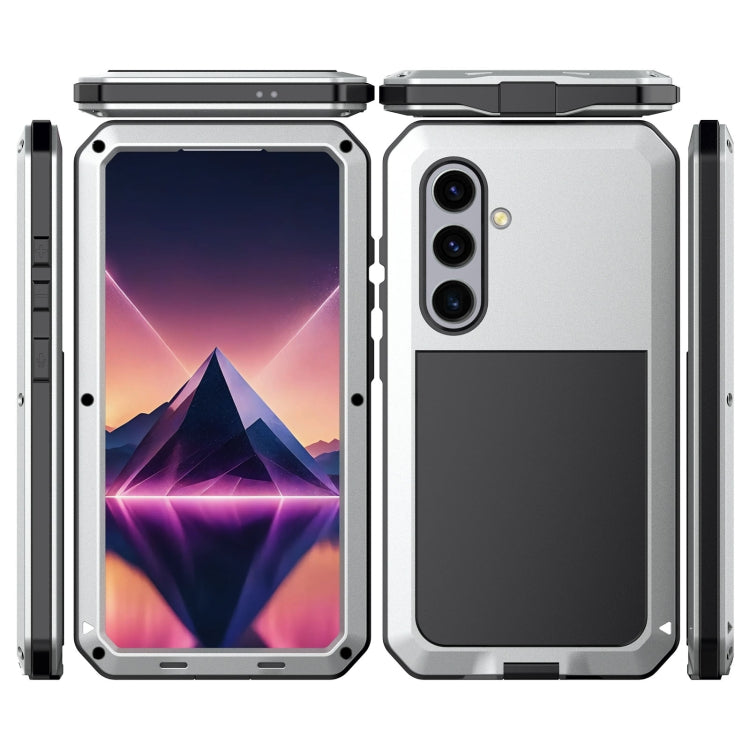 For Samsung Galaxy S24 5G Shockproof Life Waterproof Silicone + Zinc Alloy Phone Case(Silver) - Galaxy S24 5G Cases by buy2fix | Online Shopping UK | buy2fix