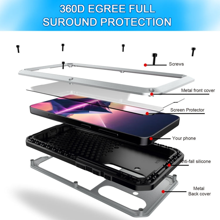 For Samsung Galaxy S24 5G Shockproof Life Waterproof Silicone + Zinc Alloy Phone Case(Silver) - Galaxy S24 5G Cases by buy2fix | Online Shopping UK | buy2fix