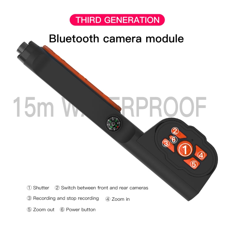 Diving Shell Gen3 Bluetooth Waterproof Phone Case(Black Orange) - Waterproof Bag by buy2fix | Online Shopping UK | buy2fix