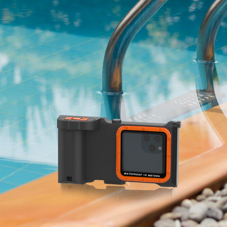 Diving Shell Gen3 Bluetooth Waterproof Phone Case(Black Orange) - Waterproof Bag by buy2fix | Online Shopping UK | buy2fix