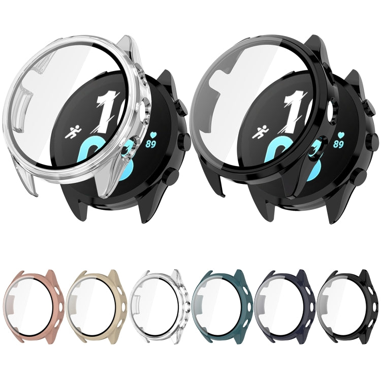 For Garmin Forerunner 165 PC + Tempered Film Integrated Watch Protective Case(Black) by buy2fix