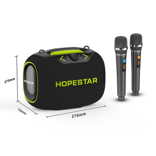 HOPESTAR Party Box 120W Karaoke Bluetooth Speaker with 2 Microphones(Black) by HOPESTAR