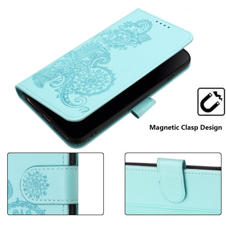 For Tecno Spark Go 2024 Datura Flower Embossed Flip Leather Phone Case(Light Blue) by buy2fix