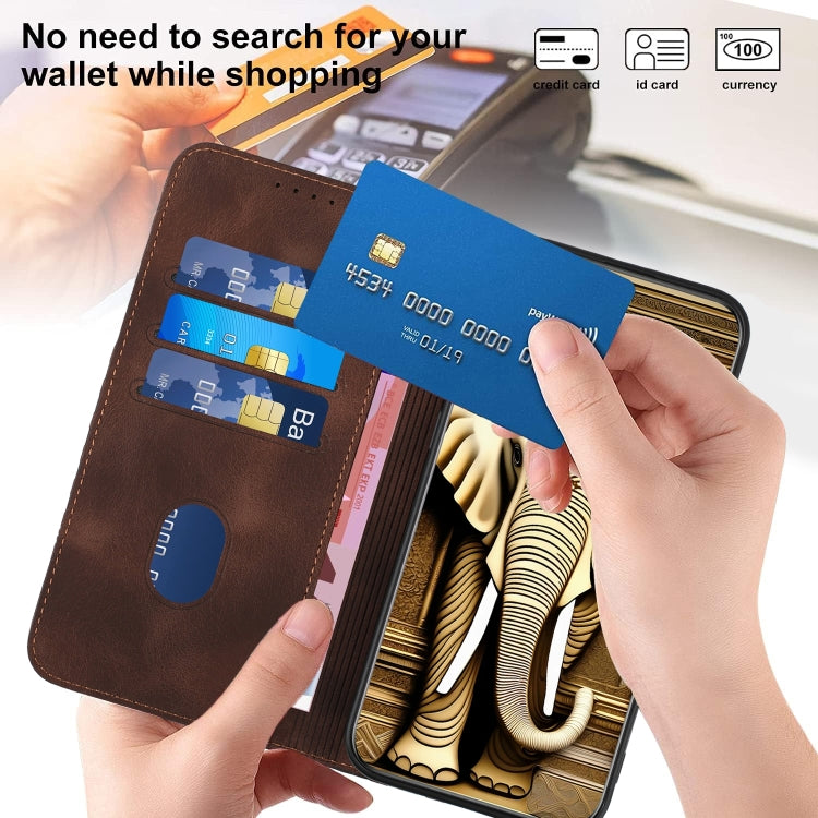 For Tecno Spark Go 2024 Elephant Head Embossed Phone Leather Case with Lanyard(Coffee) by buy2fix