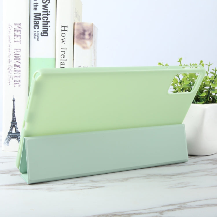 For Lenovo Tab M11/ Xiaoxin Pad 11 2024 Tri-fold Silicone Leather Tablet Case(Green) by buy2fix