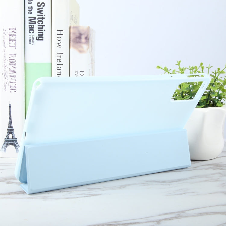 For Lenovo Tab M11/ Xiaoxin Pad 11 2024 Tri-fold Silicone Leather Tablet Case(Ice Blue) by buy2fix