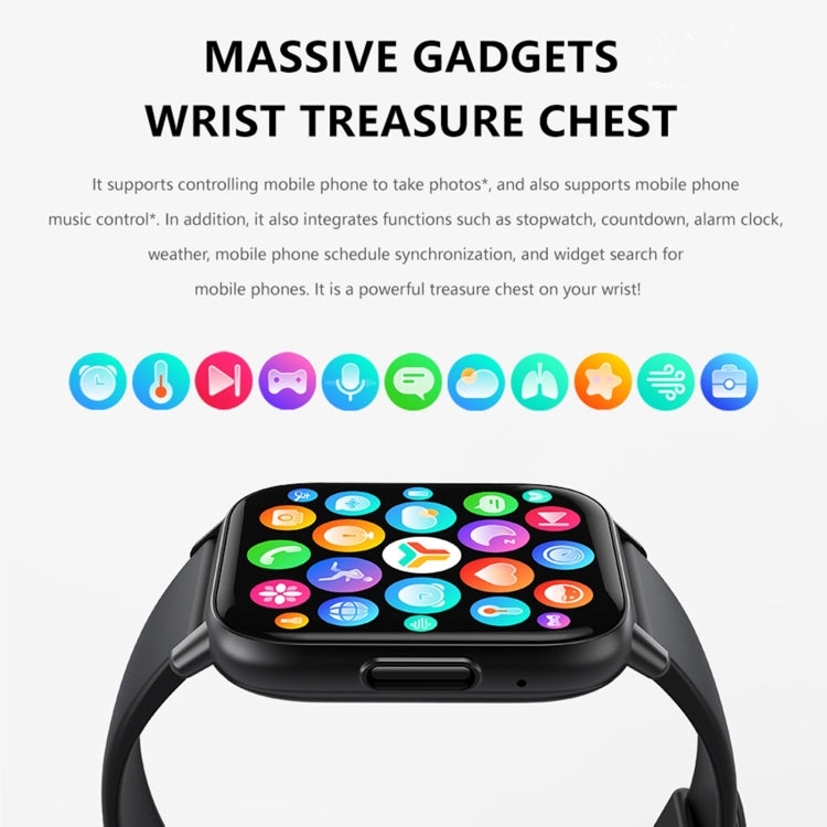 DM60+ 1.83 inch BT5.2 Smart Sport Watch, Support Bluetooth Call / Sleep / Blood Sugar / Blood Oxygen / Temperature / Heart Rate / Blood Pressure Health Monitor(Black) by buy2fix