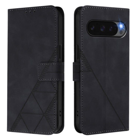For Google Pixel 10 Pro XL Crossbody 3D Embossed Flip Leather Phone Case(Black) - Google Cases by buy2fix | Online Shopping UK | buy2fix