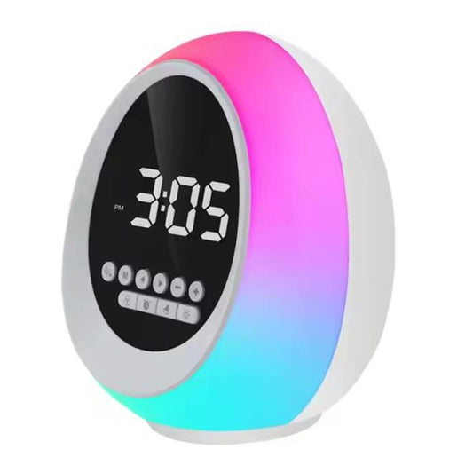 P13 Multifunctional RGB Wireless Bluetooth Speaker with Colorful Lights & Alarm & Clock(White) by buy2fix