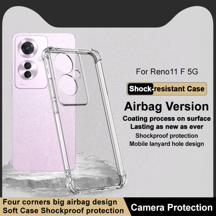 For OPPO Reno11 F 5G imak Shockproof Airbag TPU Phone Case(Transparent) - OPPO Cases by imak | Online Shopping UK | buy2fix