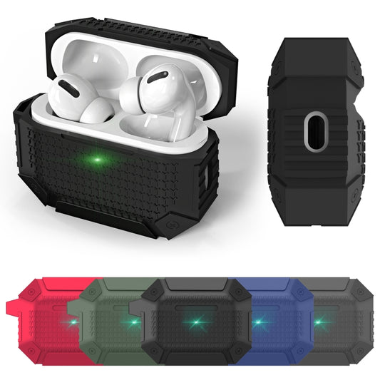 For AirPods Pro Wireless Earphones Shockproof Armor Protective Case(Black) by buy2fix