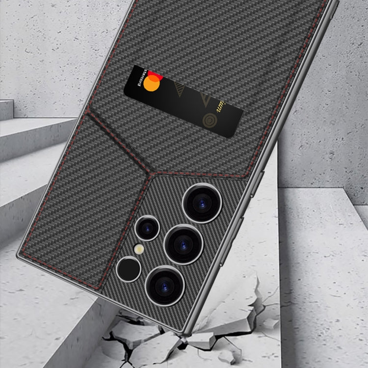 For Samsung Galaxy S23 Ultra 5G GKK Rotor Bracket Recessed Card Bag Full Coverage Phone Case(Black) by GKK