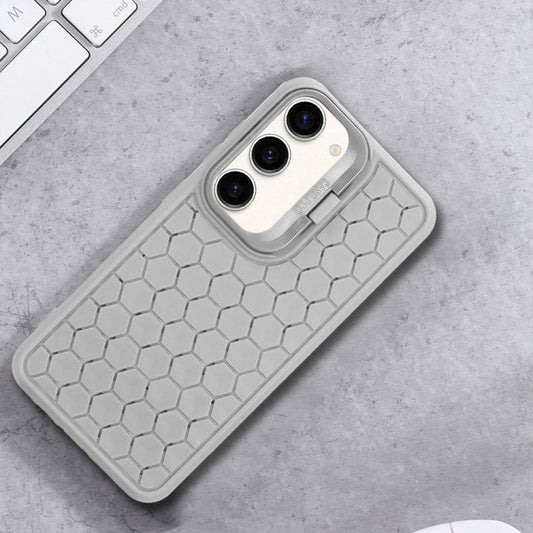 For Samsung Galaxy S23+ 5G Honeycomb Radiating Lens Holder Magsafe Phone Case(Grey) by buy2fix