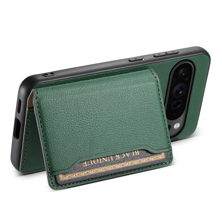 For Google Pixel 10 Pro / 10 Calf Texture Card Bag Design Full Coverage Phone Case(Green) - Google Cases by buy2fix | Online Shopping UK | buy2fix