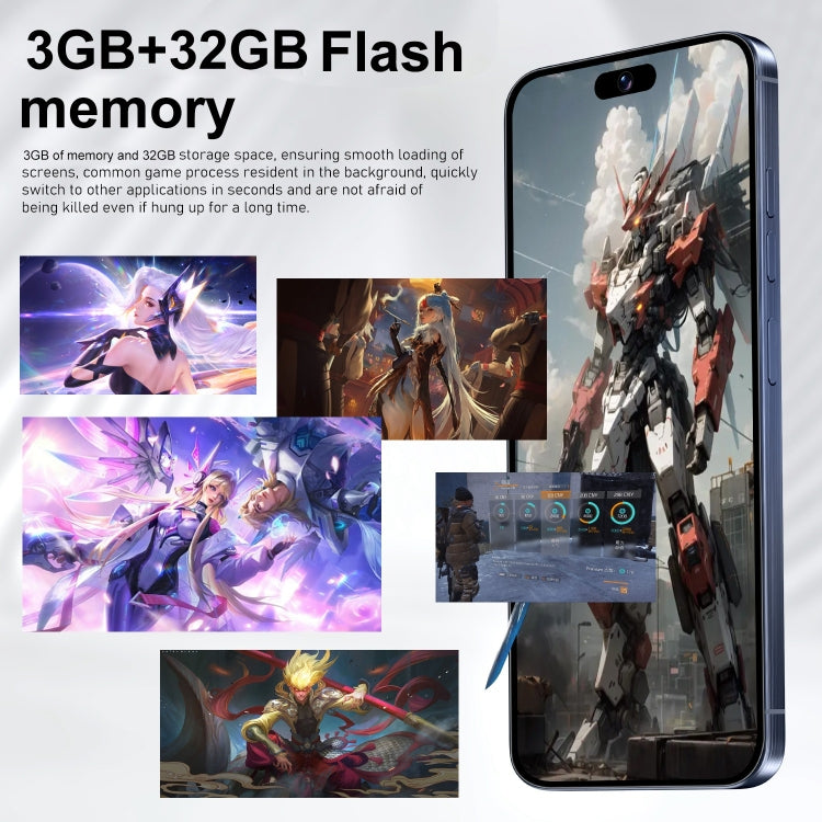 i15 Pro Max / VD1, 3GB+32GB, 6.79 inch Screen, Face Identification, Android 8.1 MTK6753 Octa Core, Network: 4G, Dual SIM(White) - by buy2fix | Online Shopping UK | buy2fix