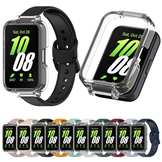 For Samsung Galaxy Fit 3 Half Coverage PC Watch Case + Silicone Watch Band Set(Starlight) by buy2fix