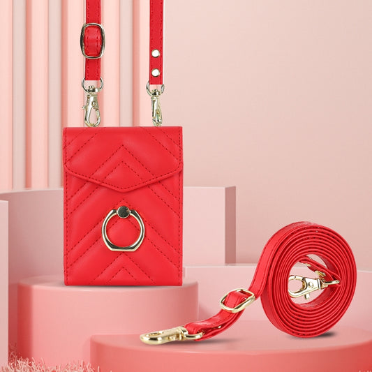 For Motorola Razr 40 Ultra / Razr 2023 V-shaped RFID Card Slot Phone Case with Ring Holder(Red) by buy2fix