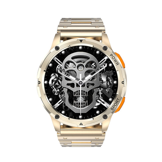 LEMFO AK59 1.43 inch AMLOED Round Screen Steel Strap Smart Watch(Gold) by LEMFO