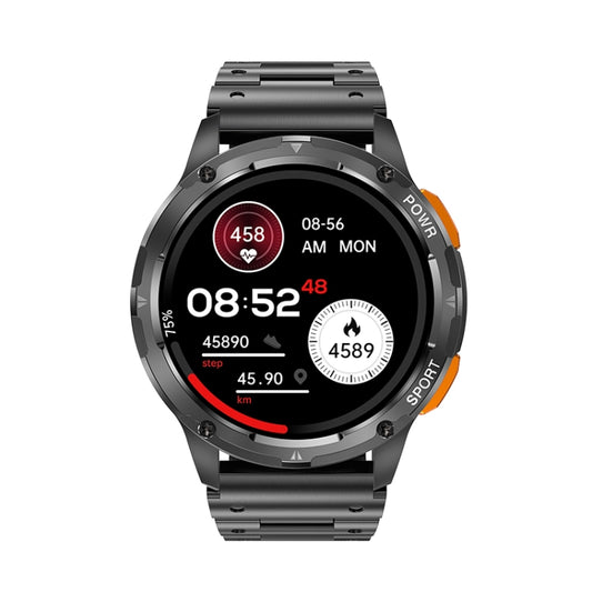 LEMFO AK59 1.43 inch AMLOED Round Screen Steel Strap Smart Watch(Black) by LEMFO