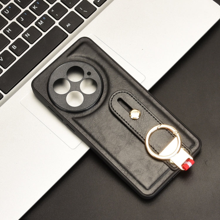 For OnePlus 13 Wristband Leather Back Phone Case(Black) - OnePlus Cases by buy2fix | Online Shopping UK | buy2fix
