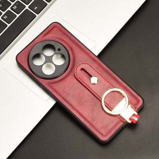 For OnePlus 13 Wristband Leather Back Phone Case(Red) by buy2fix