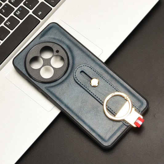 For OnePlus 13 Wristband Leather Back Phone Case(Blue) by buy2fix