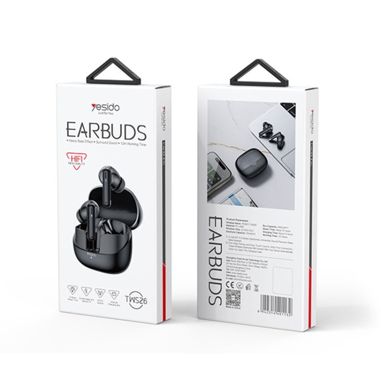 Yesido TWS26 TWS Wireless Bluetooth Earphone(Black) by Yesido