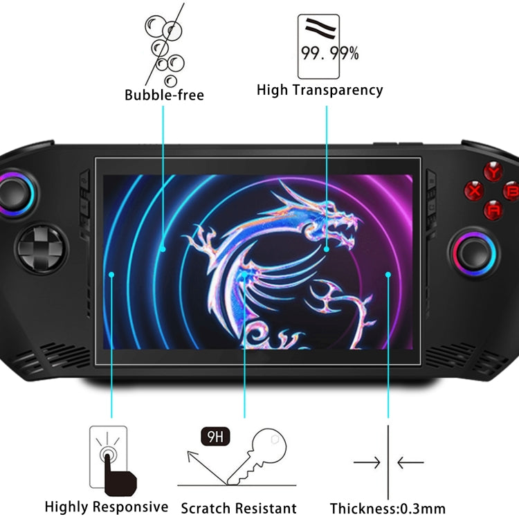 For MSI Claw 7 inch Game Console 9H 0.3mm Explosion-proof Tempered Glass Film - Tempered Glass by buy2fix | Online Shopping UK | buy2fix
