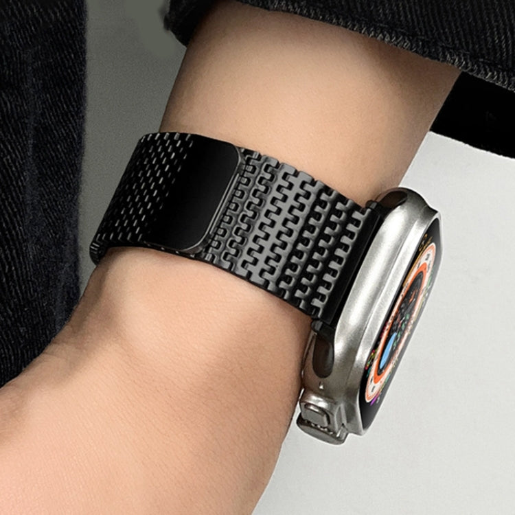 For Apple Watch 38mm Milanese Loop Magnetic Clasp Stainless Steel Watch Band(Titanium Gold) by buy2fix