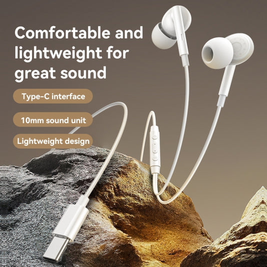 Yesido YH45 Digital Chip USB-C/Type-C Wired Earphone with Microphone(White) by Yesido