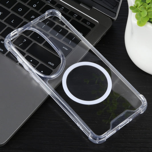 For Huawei P60 Art Four-corner Airbag TPU Hybrid PC Magsafe Phone Case(Transparent) by buy2fix