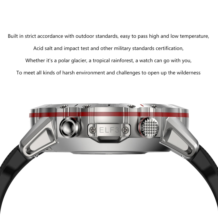 LEMFO ELF3 1.39 inch TFT Round Screen Outdoor Steel Strap Smart Watch Supports Blood Oxygen Monitoring(Silver) - Smart Watches by LEMFO | Online Shopping UK | buy2fix