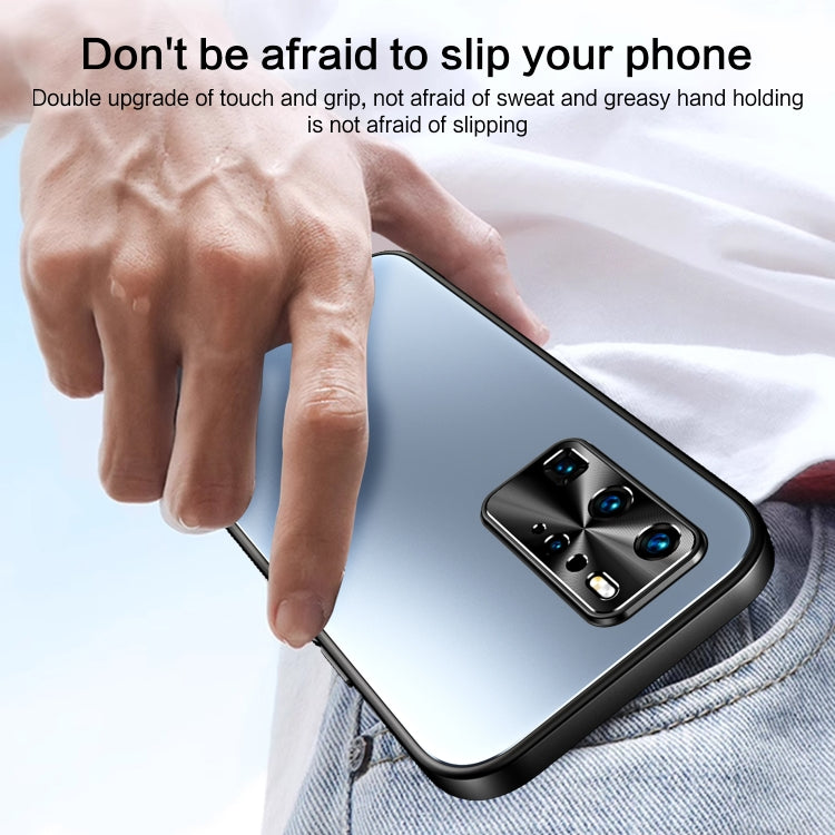 For Huawei P40 Pro R-JUST RJ-61 Electroplating Frosted TPU + PC Phone Case(Blue) by R-JUST