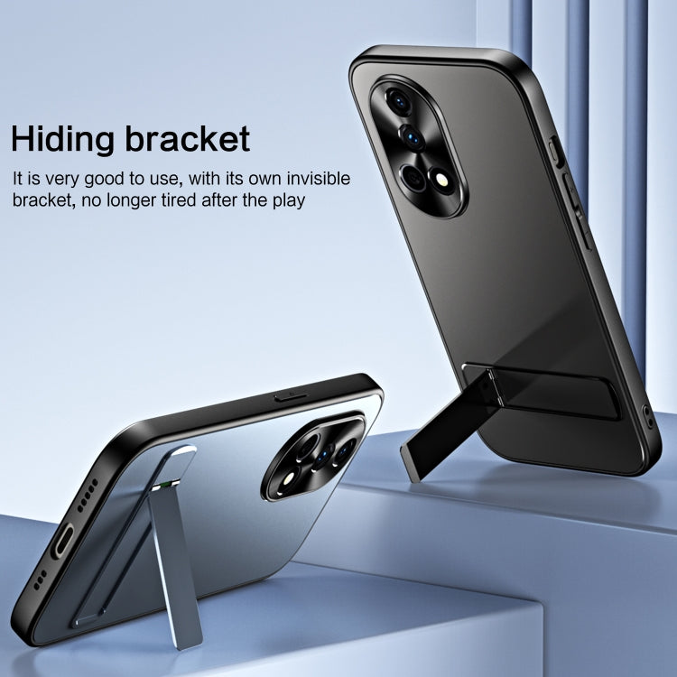 For Huawei nova 12 Pro R-JUST RJ-61 Electroplating Frosted TPU + PC Phone Case with Holder(Pink) by R-JUST