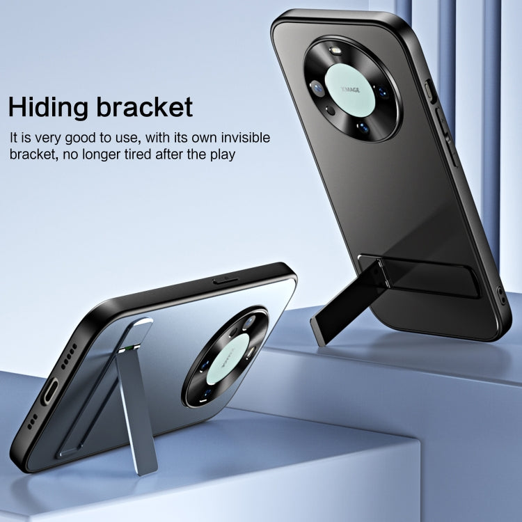 For Huawei Mate 60 R-JUST RJ-61 Electroplating Frosted TPU + PC Phone Case with Holder(Pink) by R-JUST