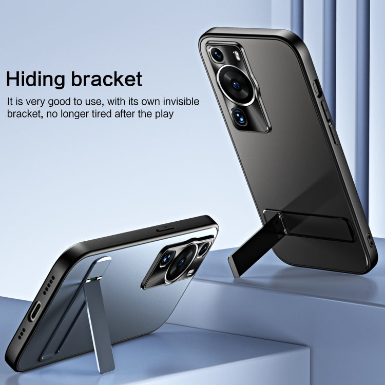 For Huawei P60 / P60 Pro R-JUST RJ-61 Electroplating Frosted TPU + PC Phone Case with Holder(Silver) by R-JUST