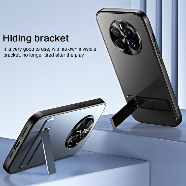 For Huawei Mate 50 R-JUST RJ-61 Electroplating Frosted TPU + PC Phone Case with Holder(Blue) by R-JUST