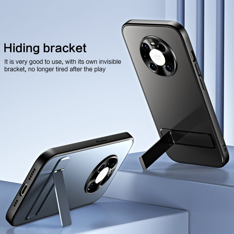 For Huawei Mate 40 Pro R-JUST RJ-61 Electroplating Frosted TPU + PC Phone Case with Holder(Blue) by R-JUST