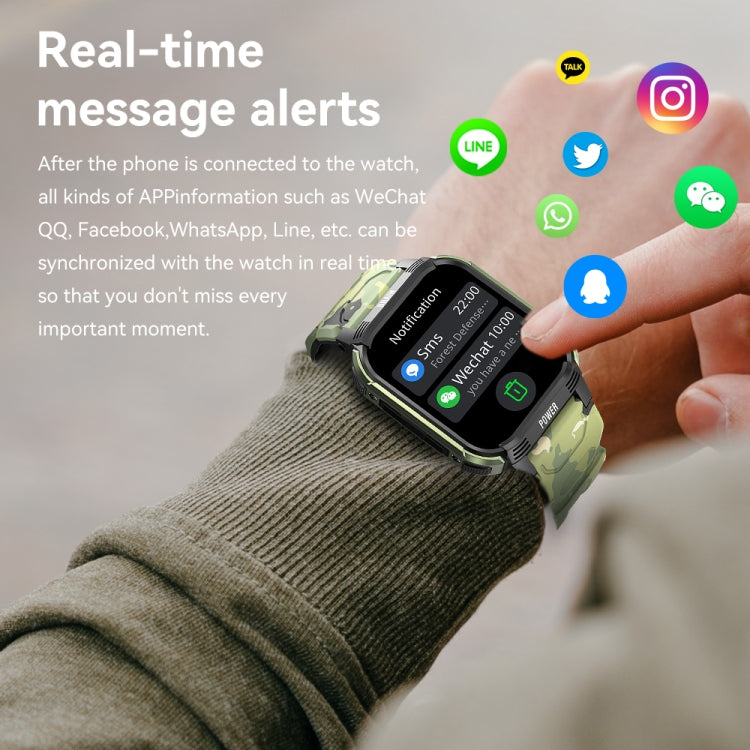 LEMFO LT08 1.85 inch TFT Screen Smart Watch Supports Bluetooth Calls(Gun Black) by LEMFO