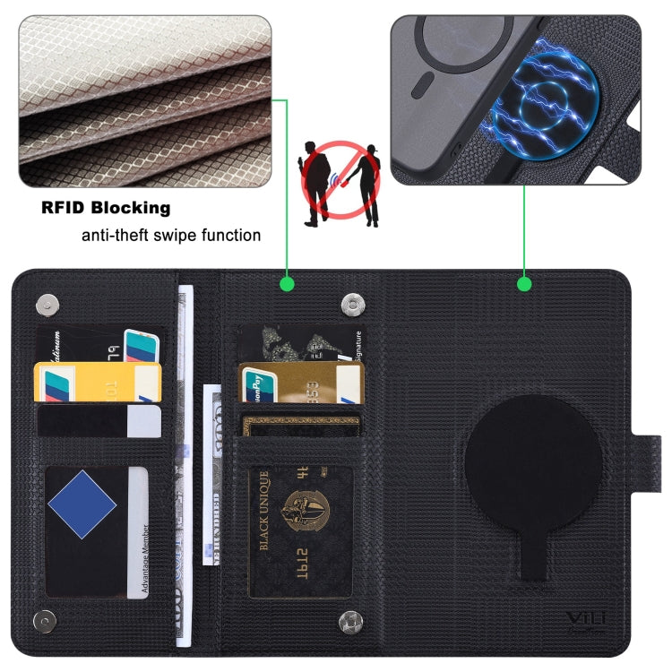 For iPhone 12 Pro Max ViLi GHA Series Shockproof MagSafe RFID Leather Attraction Horizontal Flip Phone Case(Black) by ViLi
