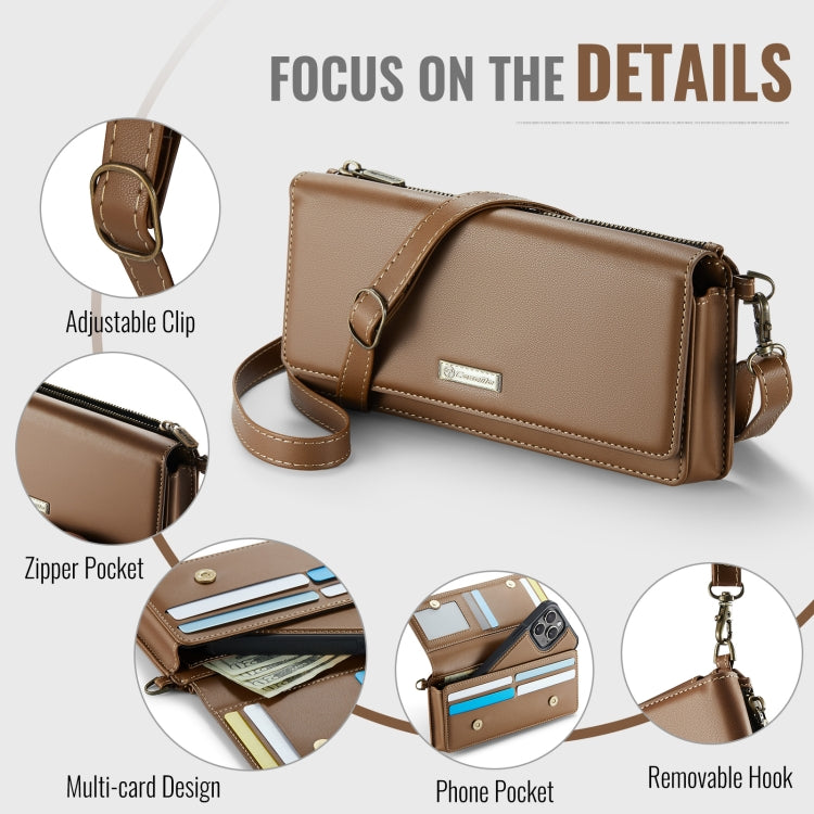 CaseMe Me30 Multi Functional Diagonal Cross Bag Phone Case(Brown) - by CaseMe | Online Shopping UK | buy2fix