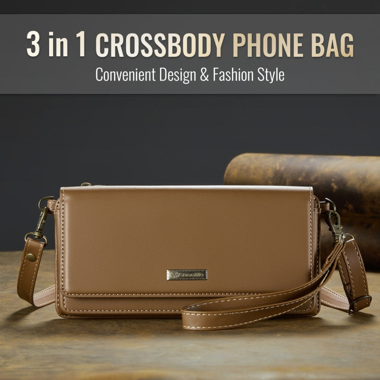 CaseMe Me30 Multi Functional Diagonal Cross Bag Phone Case(Brown) - by CaseMe | Online Shopping UK | buy2fix