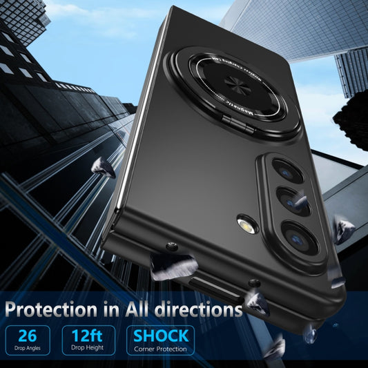 For Samsung Galaxy Z Fold3 5G 360 Degree Rotating Holder MagSafe PC Full Coverage Shockproof Phone Case(Black) by buy2fix