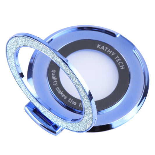 Glitter Ultra-thin Fold Plastics Phone Holder(Blue) - Ring Holder by buy2fix | Online Shopping UK | buy2fix