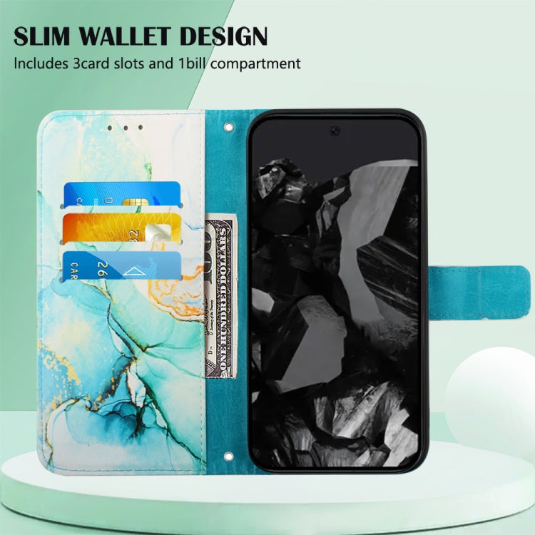 For Google Pixel 9 Pro PT003 Marble Pattern Flip Leather Phone Case(Green) by buy2fix